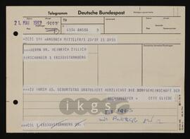 Korrespondenz mit Gliebe, Otto (Vorstand der Dorfgemeinschaft der Brenndörfer)