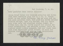 Kryptonachlass Maria Zillich: Lebensdokumente - Kuraufenthalte: Evang. Hospiz Helenenburg Bad Gastein