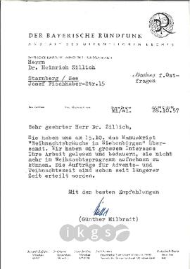 Korrespondenz mit Milbradt, Günther (Bayerischer Rundfunk)