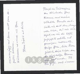 Kryptonachlass Maria Zillich: Korrespondenz - Diplich, Hans