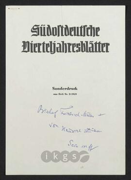 Werke Zillichs als Verfasser: Nachrufe - Müller, Friedrich