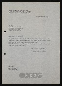 Korrespondenz mit Schütze, N.N. (Echo Verlag)