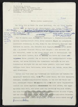 Werke Zillichs als Verfasser: Vorträge und Reden - Ansprache beim Verbandstag der Landsmannschaft der Siebenbürger Sachsen in Deutschland in Nürnberg am 17. November 1963
