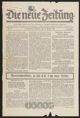 Materialsammlung: Thematische Sammlung zu Zeitungen und Zeitschriften - Die neue Zeitung. Unparteiisches Blatt für die freie Meinung der deutschen Bevölkerung Rumäniens (1930)