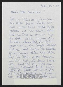 Kryptonachlass Maria Zillich: Familienbriefe - Arnim, Sabine von