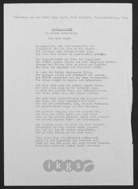Materialsammlung: Thematische Sammlung - Abschriften aus Werken Dritter: Egon Hajek: Neue Gedichte