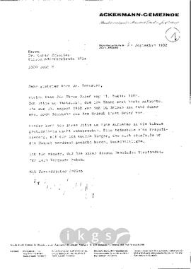 Korrespondenz mit Stingl, Josef