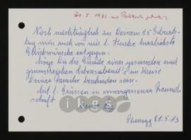 Korrespondenz mit Neustädter, Liz
