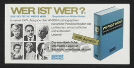 Korrespondenz mit Arnold, Bettina (Wer ist Wer? Das deutsche Who’s who)