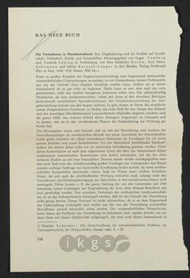 Materialsammlung: Rezensionen zu Werken Dritter von Dritten - Eugen Lemberg/Friedrich Edding (Hrsg.): Die Vertriebenen in Westdeutschland. Ihre Eingliederung und ihr Einfluß auf Gesellschaft, Wirtschaft, Politik und Geistesleben