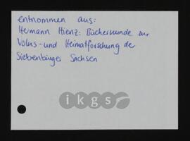 Korrespondenz mit Hienz, Hermann Hartmut