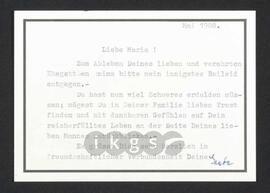 Kryptonachlass Maria Zillich: Korrespondenz - Furhmann, Grete