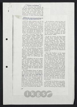 Werke Zillichs als Verfasser: Nachrufe - Baußnern, Waldemar von