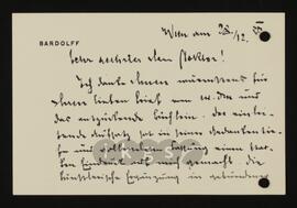 Korrespondenz mit Bardolff, N.N.
